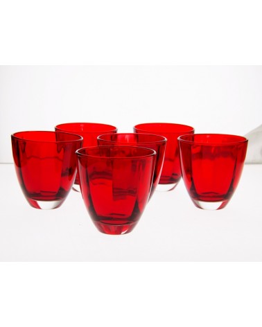 Royal Family - Set of 6 Red "Capri" Water Glasses -  - 