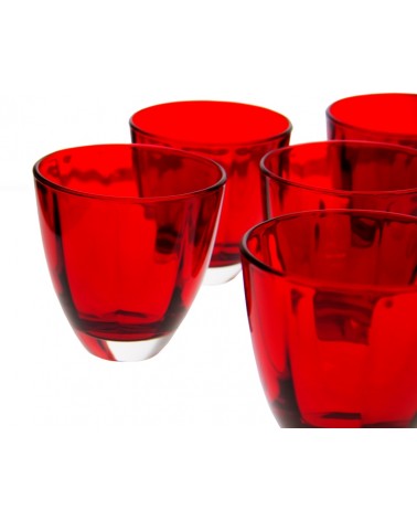 Royal Family - Set 6 Bicchieri Acqua in vetro Rosso "Capri" - 