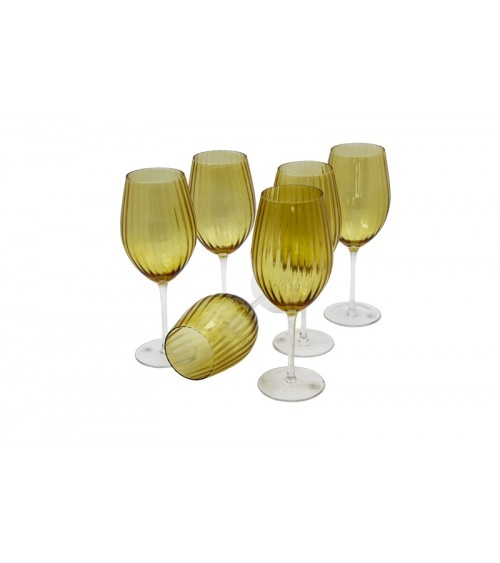 Royal Family - Set 6 Calici Vino Alti in Vetro "Capri" - 