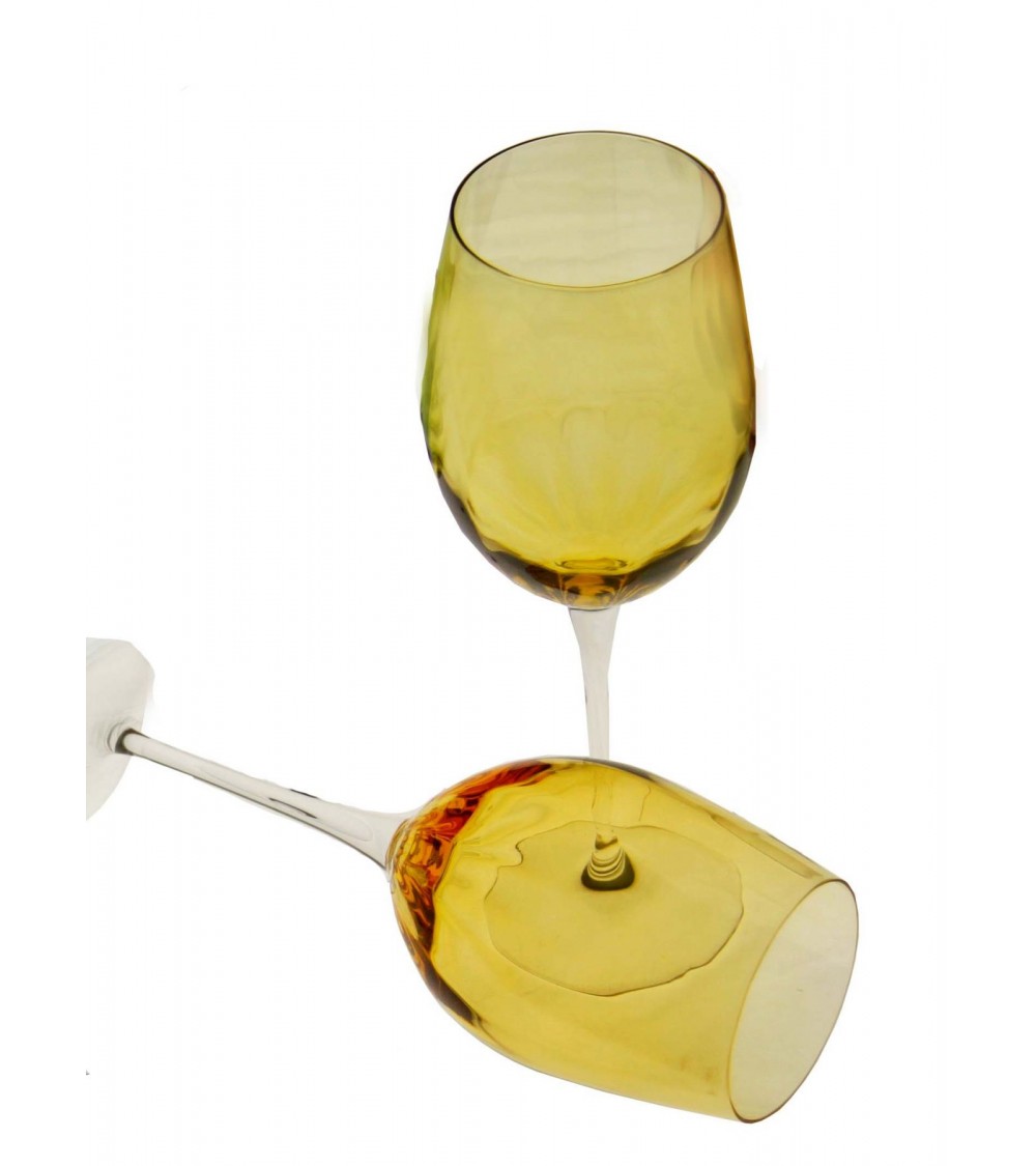 Set 6 Calici In Vetro Color Ambra Con Fiori Di Ciliegio - Bicchieri Eleganti Da 340ml Per Vino, Cocktail E Bevande - Foto 11