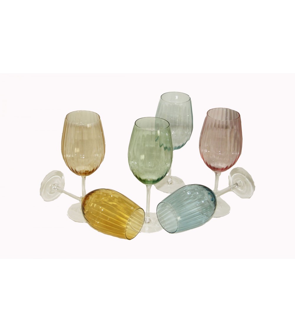 Royal Family - Set 6 Calici Vino Alti in 6 Colori - 