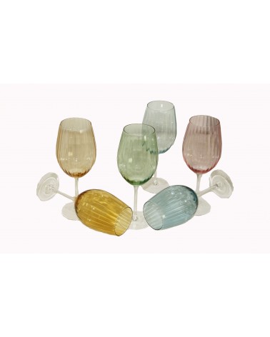 Royal Family - Set of 6 Tall Wine Glasses in 6 Colors -  - 