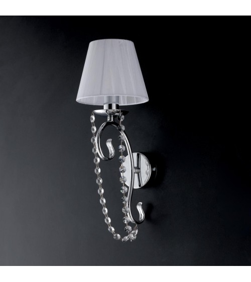 Magda - 1 light chrome wall lamp with lampshade - Bonetti Illumina -  - 8050713217389