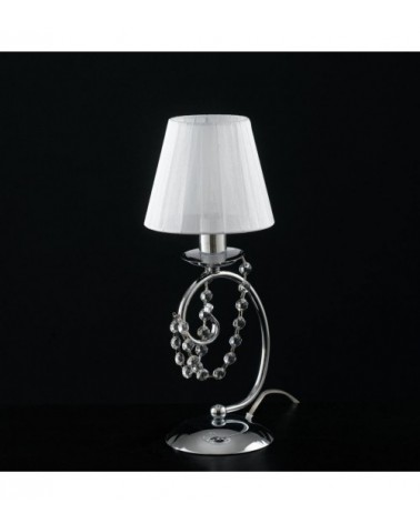 Magda - Lampe de table chromée 1 lumière avec abat-jour - Bonetti Illumina - 
