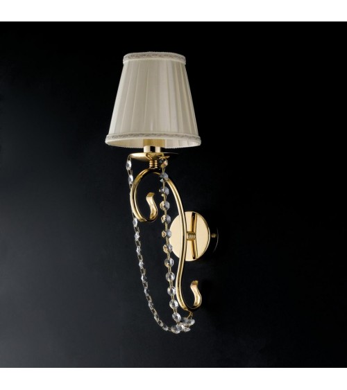 Magda - 1 light golden wall lamp with lampshade - Bonetti Illumina -  - 8050713217426