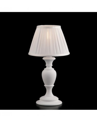 Fiorenza - White shabby table lamp 1 light with lampshade dm.20 - Bonetti Illumina -  - 8050713210236