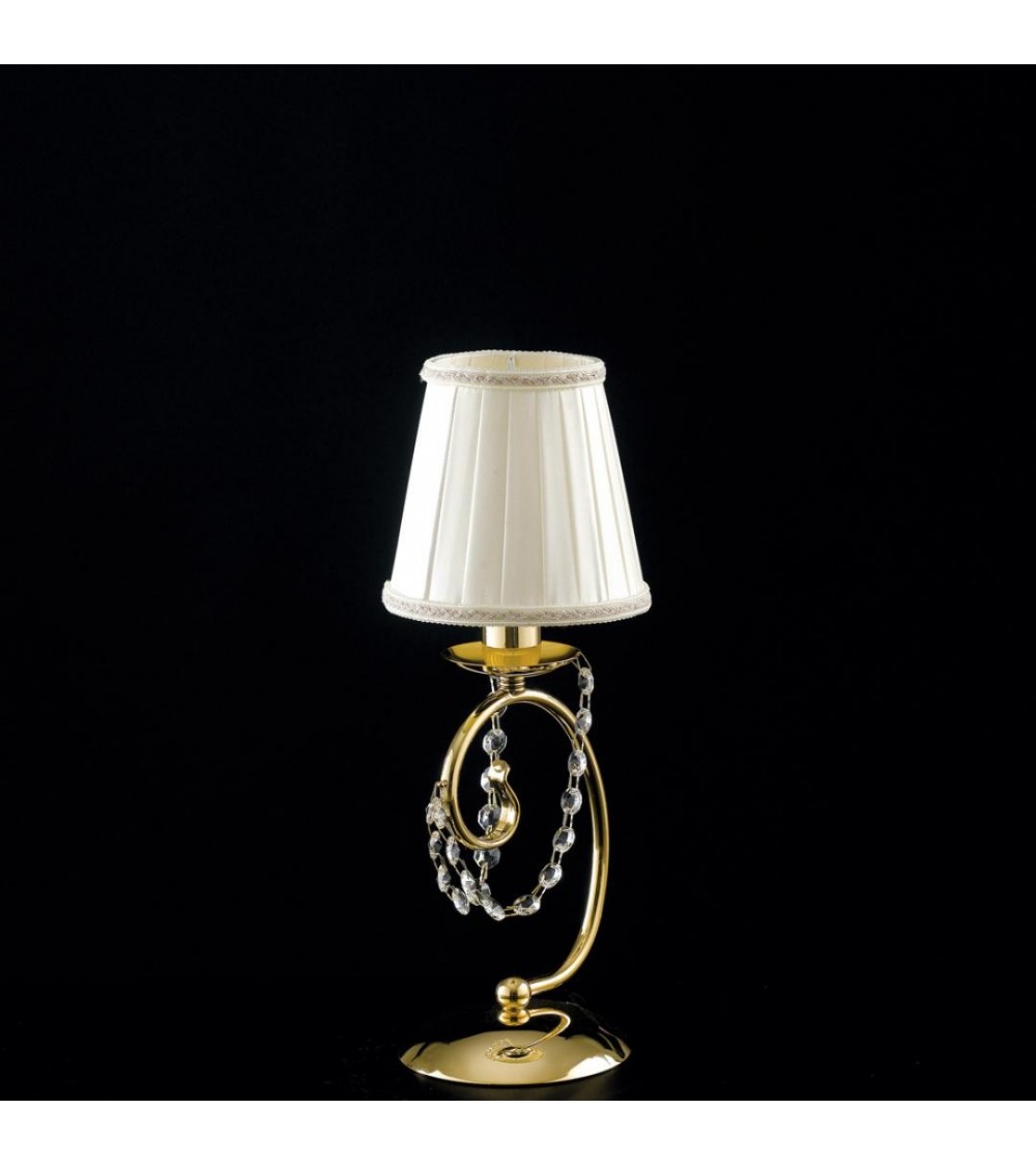 Magda - 1 light golden table lamp with lampshade - Bonetti Illumina -  - 8050713217419