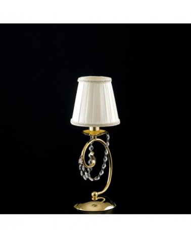 Magda – 1 hellgoldene Tischlampe mit Lampenschirm – Bonetti Illumina - 