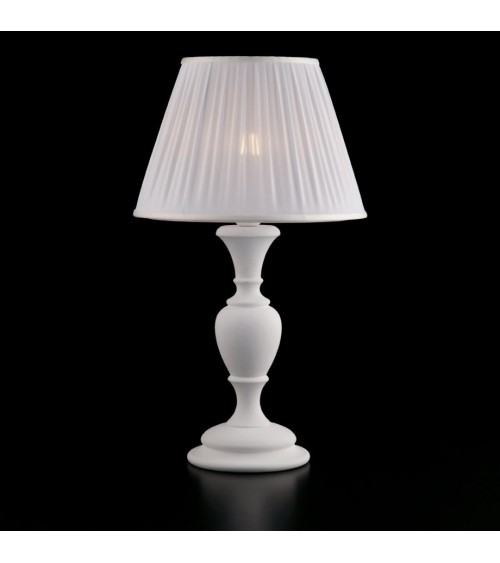 Fiorenza - Lampe shabby blanche 1 lumière avec abat-jour dm.35 - Bonetti Illumina - 