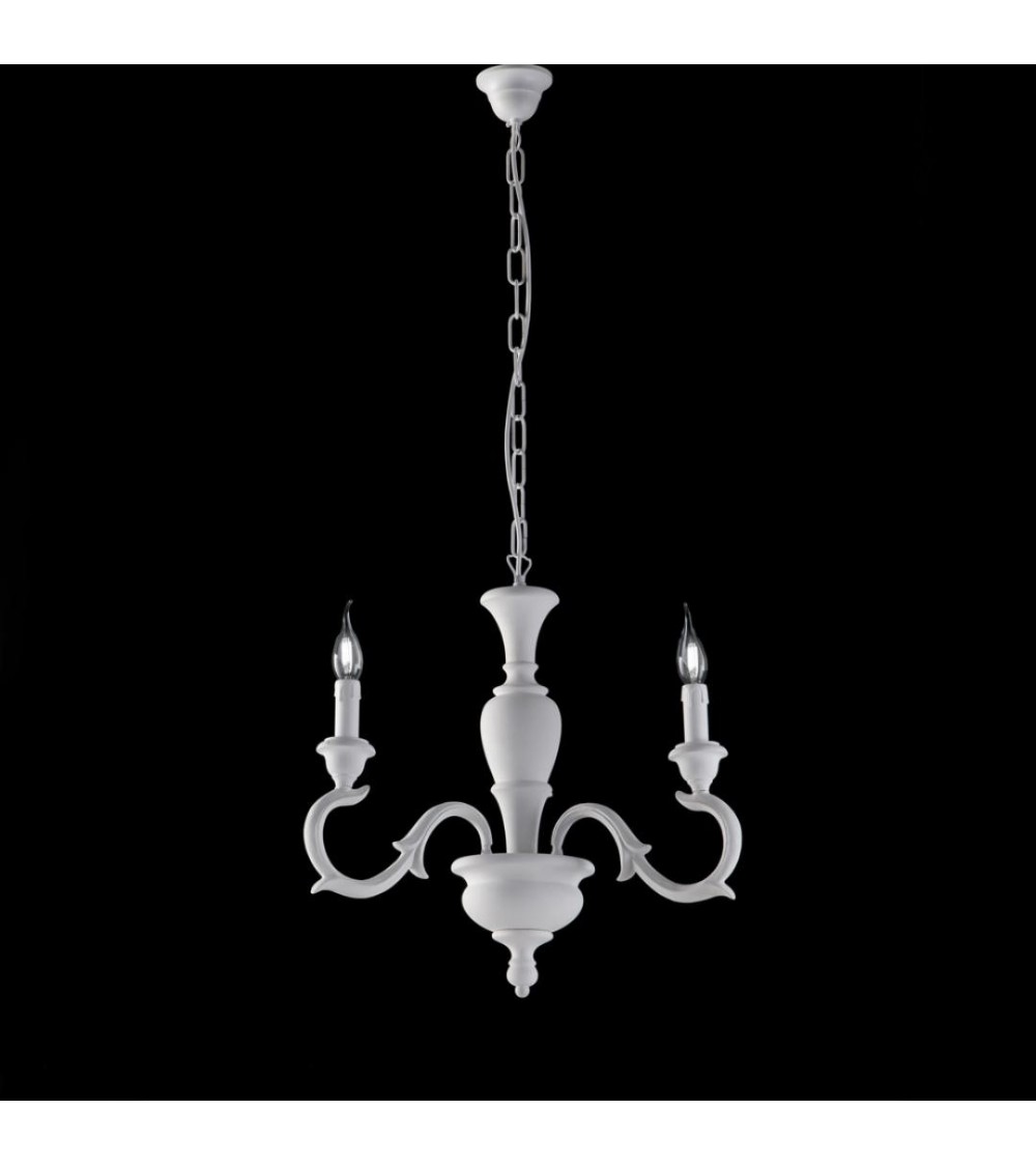 Fiorenza - White shabby chandelier 3 lights - Bonetti Illumina -  - 8050713210182