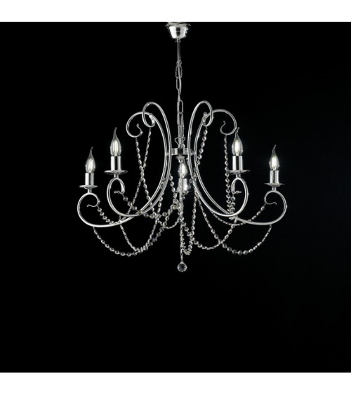 Magda - 5-light chrome chandelier - Bonetti Illumina -  - 8050713210113