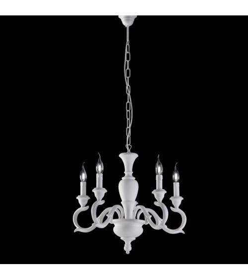 Fiorenza – Weißer Shabby-Kronleuchter mit 5 Lichtern – Bonetti Illumina - 