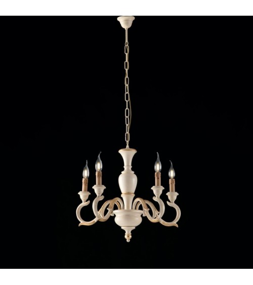 Fiorenza - 5-light gold leaf chandelier - Bonetti Illumina -  - 8050713210151