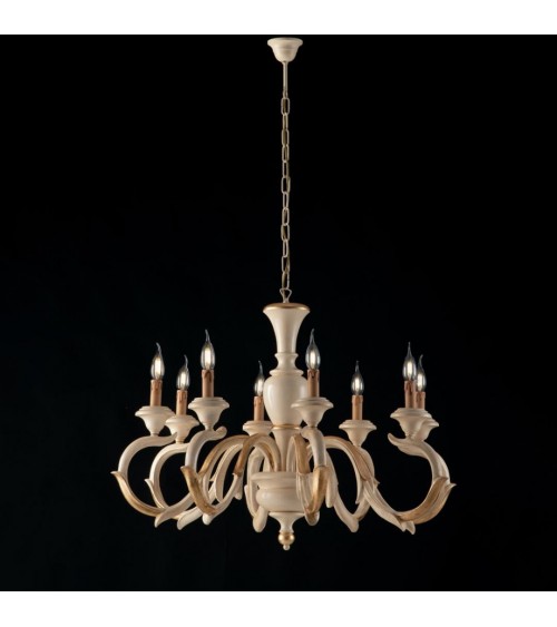 Fiorenza - 8 light gold leaf chandelier - Bonetti Illumina -  - 8050713210168
