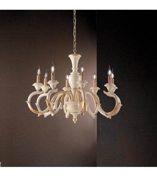 Fiorenza - 8 light gold leaf chandelier - Bonetti Illumina -  - 8050713210168