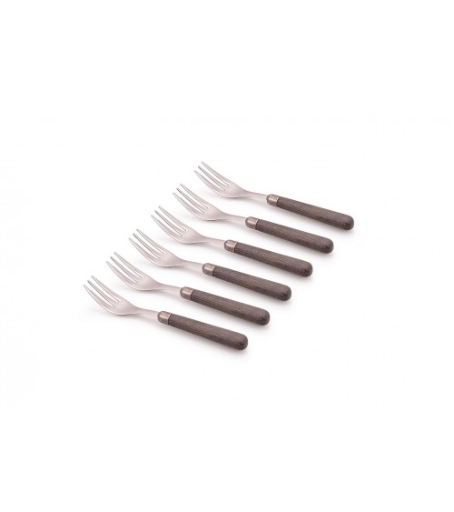 Wood Effect Cutlery - Cortina - Set of 6 Cake Forks -  - 