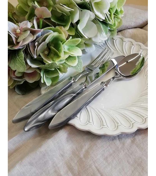 Rivadossi Sandro Cutlery: Agata Set 24 Pcs Mother of Pearl Handle in Modern Style -  - 