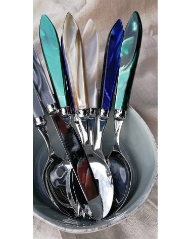 Rivadossi Sandro Besteck: Agata-Set, 24-teilig, Perlmuttgriff im modernen Stil - 