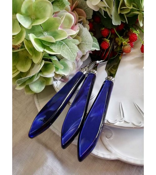 Rivadossi Sandro 餐具：Agata 套装 24 件现代风格珍珠母手柄 -