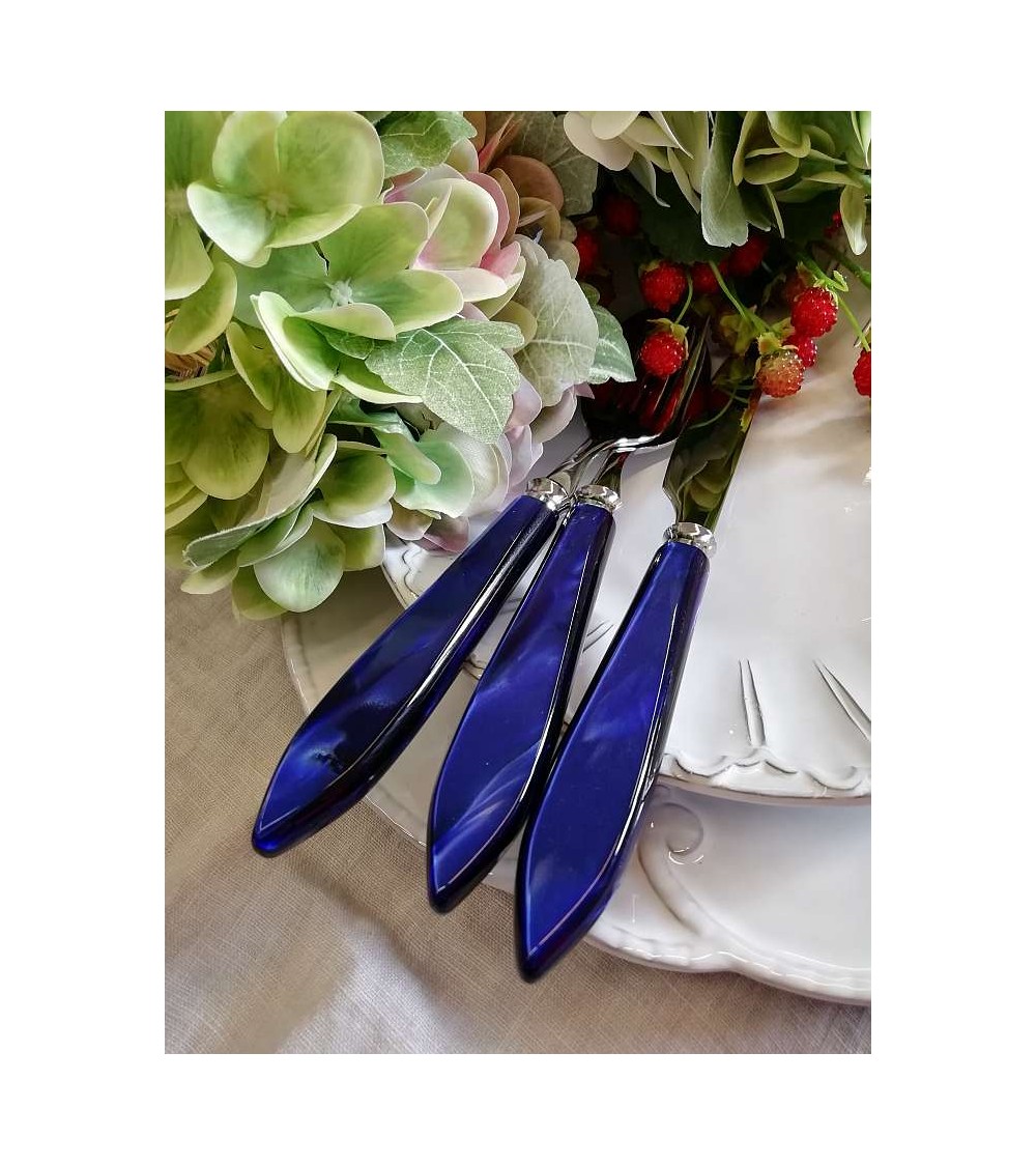 Rivadossi Sandro 餐具：Agata 套装 24 件现代风格珍珠母手柄 -