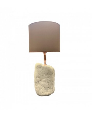 Lampe aus Kieselsteinen mit Lampenschirm aus Baumwolle 66H CM - Euromarmi - 
