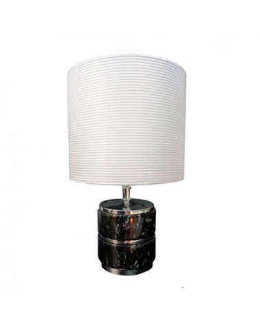 LATT 14 table lamp in Nero Marquinia with satin lampshade -  - 