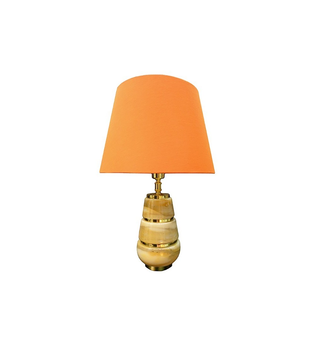LUMIERE 21 table lamp in Siena yellow with silk lampshade by S.Leucio -  - 
