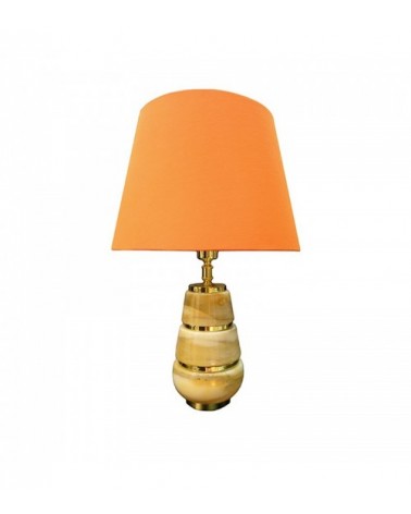 LUMIERE 21 table lamp in Siena yellow with silk lampshade by S.Leucio -  - 
