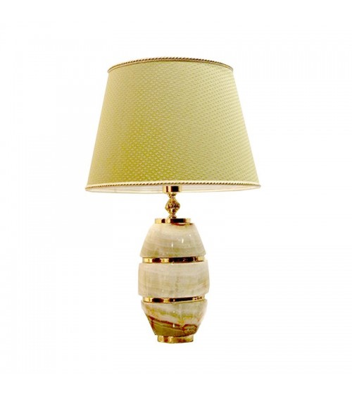 LUZ 23 table lamp in green onyx with silk lampshade by S.Leucio -  - 