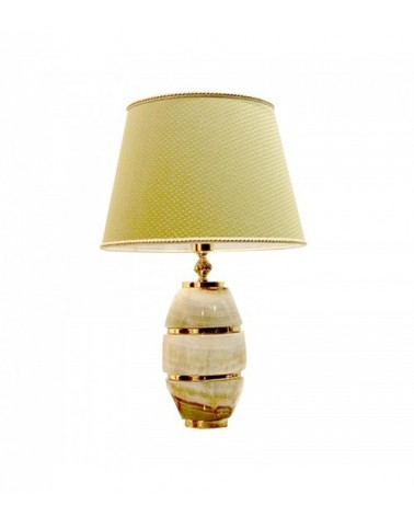 LUZ 23 table lamp in green onyx with silk lampshade by S.Leucio -  - 