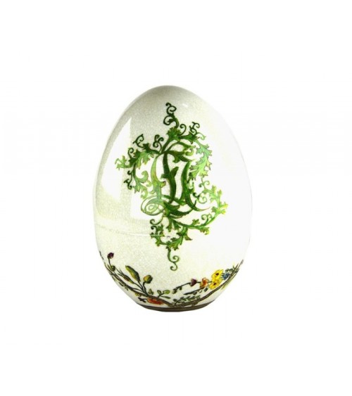 Ornement décoratif d’œuf en céramique - Jardin en Fleur - Famille Royale Sheffield - 