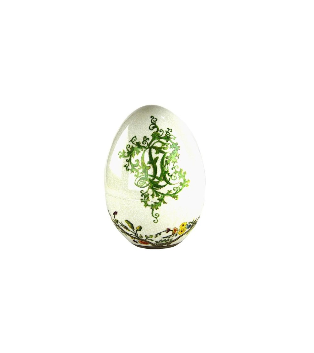 Ornement décoratif d’œuf en céramique - Jardin en Fleur - Famille Royale Sheffield - 
