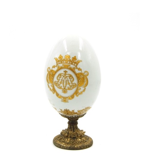 Dekoratives Ei aus Royal Blanche-Porzellan – Royal Family Sheffield - 