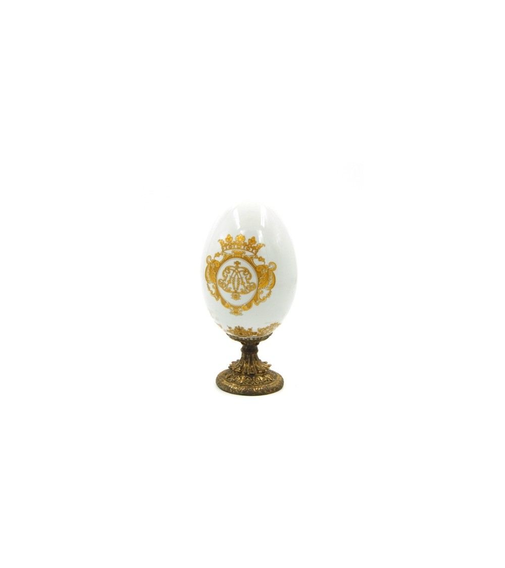 Oeuf décoratif en porcelaine Royal Blanche - Famille Royale Sheffield - 