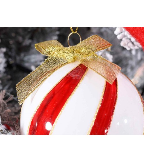 copy of Set of 12 Glass Christmas Baubles with Baroque Decoration -  - 