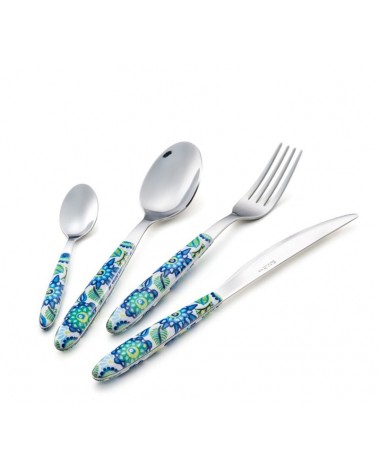 Eme Posaterie - Service Blend Vero Tropical 48 pièces couverts colorés dans un emballage aperçu - 