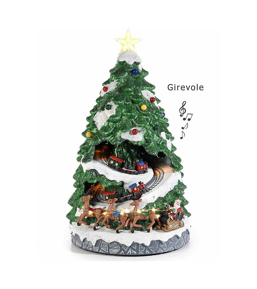 Harz Weihnachtsbaum mit Lichtern, Musik und fahrendem Zug - 