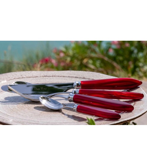 Rivadossi Sandro Besteck: Agata-Set, 4-teilig, Perlmutt-Tischgedeck im modernen Stil - 