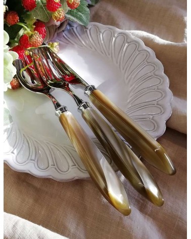 Rivadossi Sandro Cutlery: Agata Mother of Pearl Handle Set 16 Pieces for Four People -  - 