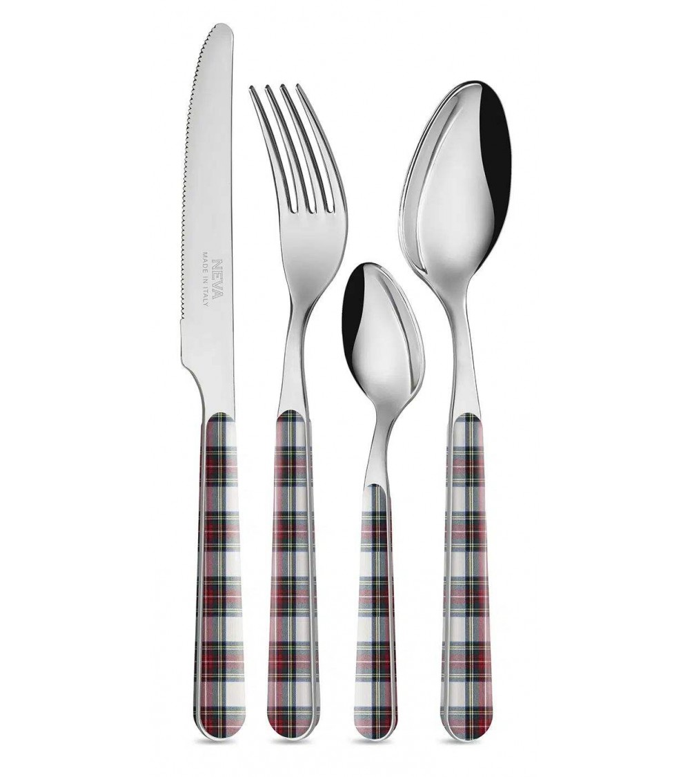 Red and White Tartan Christmas Cutlery - Neva Posateria Creativa -  - 