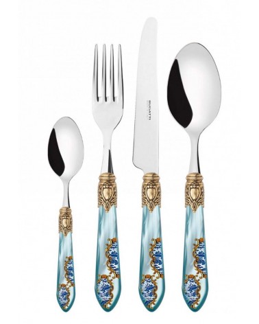 Set 24pcs Oxford Armonia Golden Ring - Decorated Colored Cutlery -  -