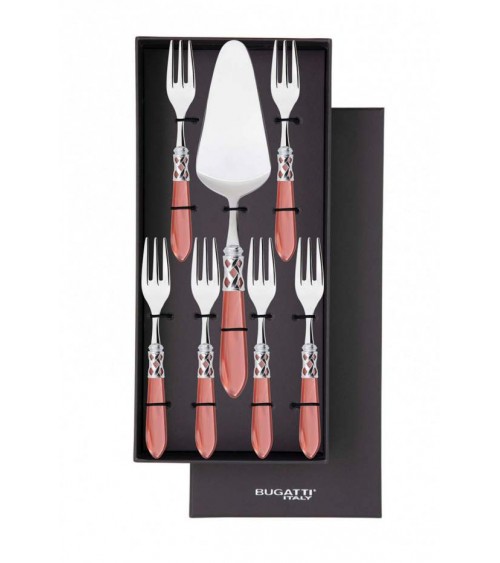 Set of 7 Sweet Oxford Armonia Golden Ring - Decorated Colored Cutlery -  - 