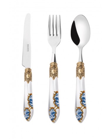 Set of 18 Fruit Cutlery - Oxford Armonia Golden Ring -  - 