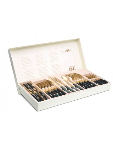Laura 24pcs Rivadossi Sandro Cutlery for Six People - Made in Italy - Gift Box -  - 