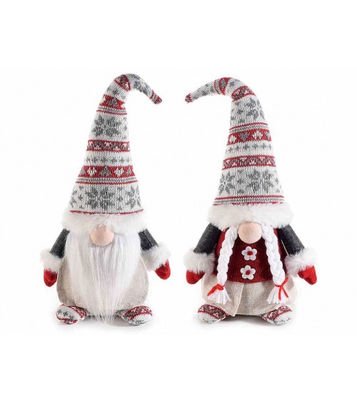 Gnomes de Noël en tissu, lot de 2 pièces - 