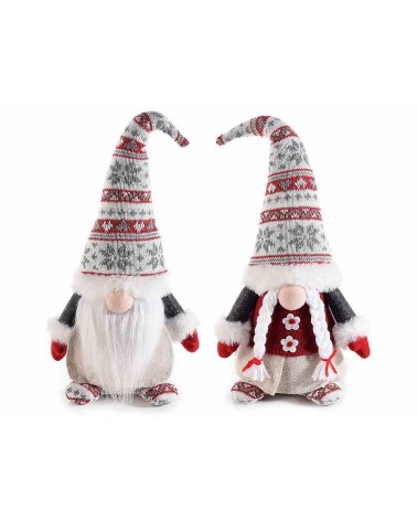 Gnomes de Noël en tissu, lot de 2 pièces - 