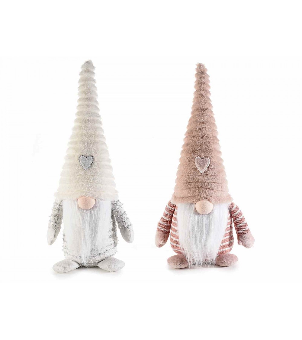 Eco-fur Christmas gnomes Heart Decoration Set 2 Pieces -  - 
