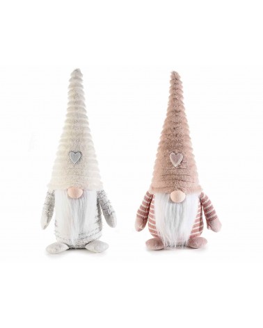 Eco-fur Christmas gnomes Heart Decoration Set 2 Pieces -  - 