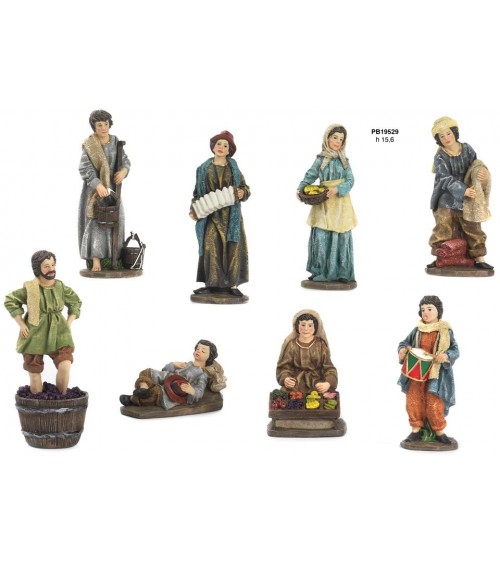 Set of 8 Resin Nativity Figurines measuring 15.6 cm - Christmas Decoration -  - 
