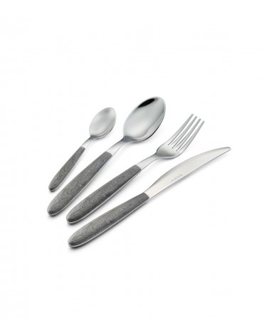 Eme Cutlery - Set 48 Pieces Colored Cutlery with Natural Wood Effect - Vero -  - 